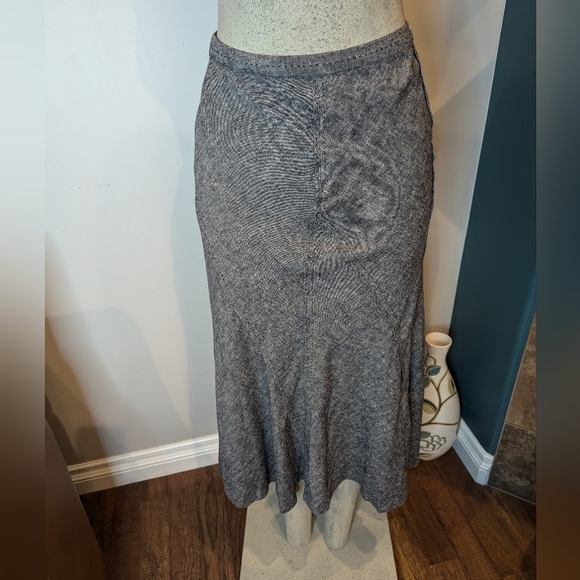 Vintage Dalia 90s Linen Rayon Maxi mermaid hem Skirt Charcoal Size 14 - Picture 9 of 15